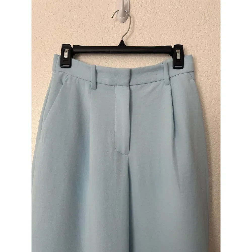 Abercrombie & Fitch Sloane Tailored & Pleated Sky Blue Pants Curve Love Size 27L - Picture 3 of 8